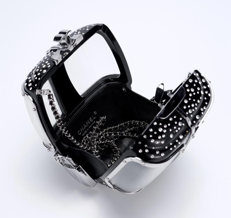 Chanel Gondola Lift Minaudiere Clutch Bag Black AS1200