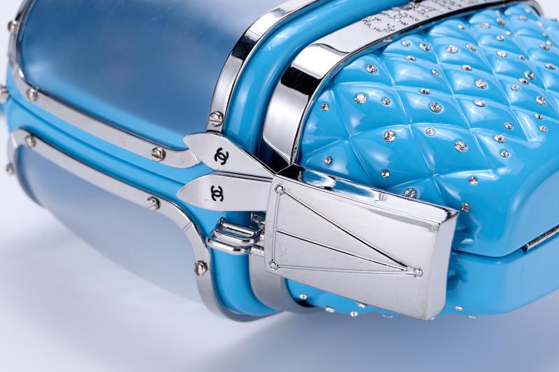 Chanel Gondola Lift Minaudiere Clutch Bag Blue AS1200