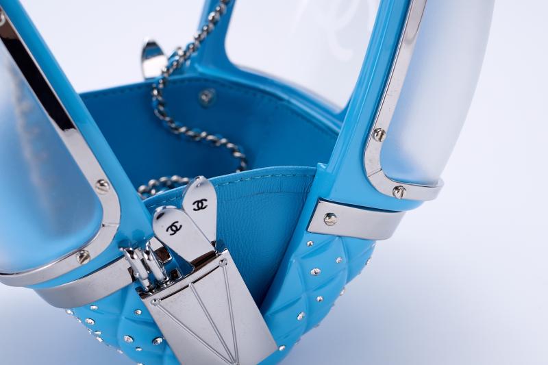 Chanel Gondola Lift Minaudiere Clutch Bag Blue AS1200