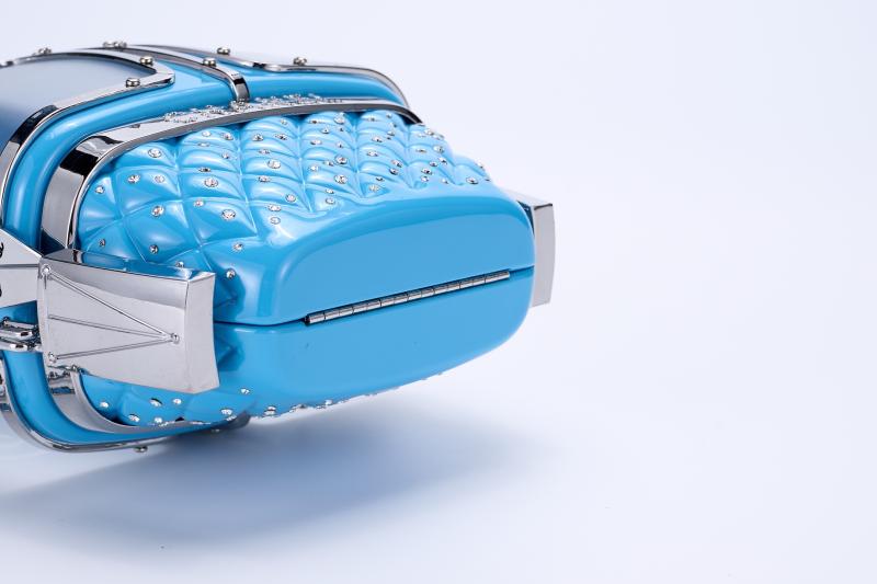 Chanel Gondola Lift Minaudiere Clutch Bag Blue AS1200