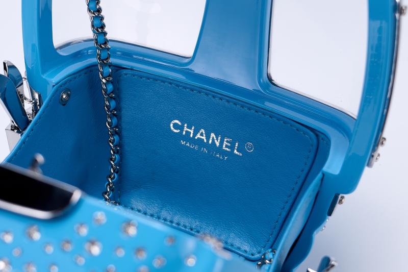 Chanel Gondola Lift Minaudiere Clutch Bag Blue AS1200