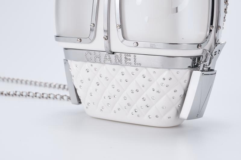 Chanel Gondola Lift Minaudiere Clutch Bag White AS1200