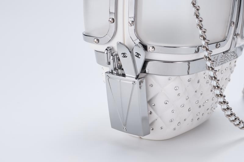 Chanel Gondola Lift Minaudiere Clutch Bag White AS1200