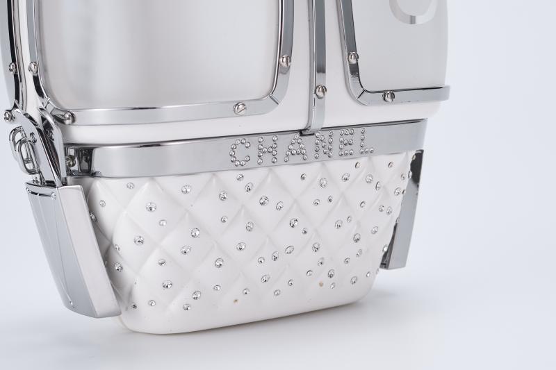 Chanel Gondola Lift Minaudiere Clutch Bag White AS1200
