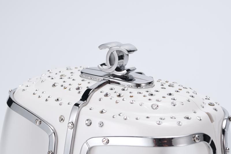 Chanel Gondola Lift Minaudiere Clutch Bag White AS1200