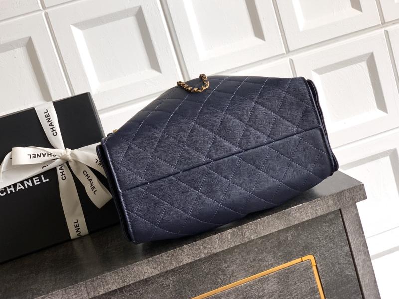 Chanel Grained Calfskin 25 Small Handbag Blue AS5293