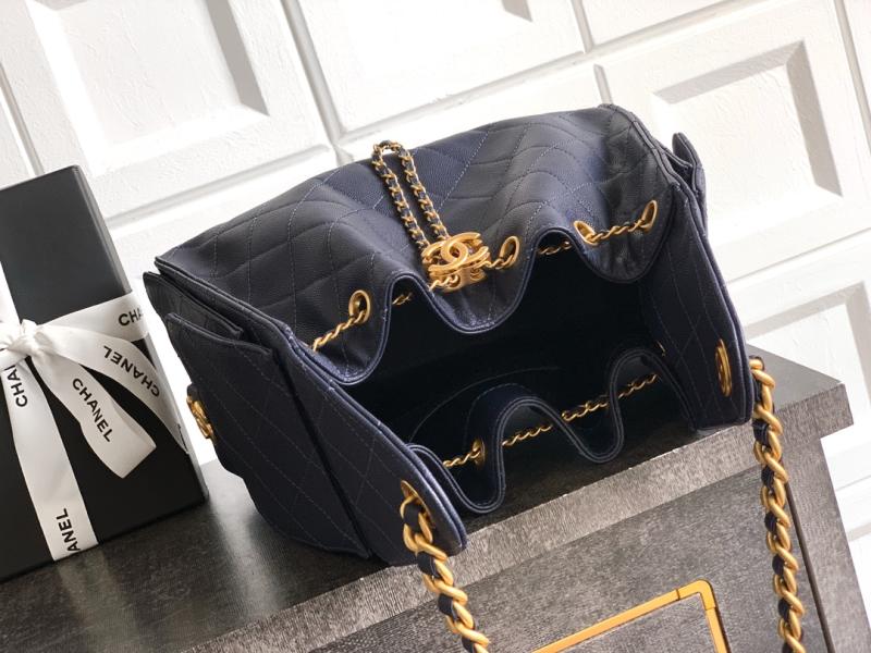 Chanel Grained Calfskin 25 Small Handbag Blue AS5293