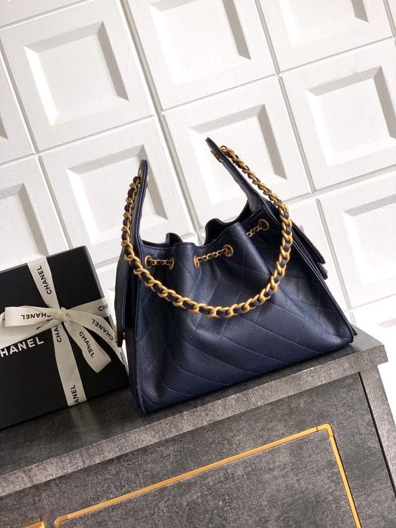 Chanel Grained Calfskin 25 Small Handbag Blue AS5293