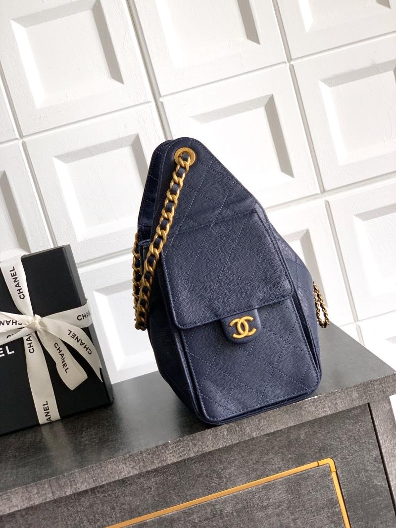 Chanel Grained Calfskin 25 Small Handbag Blue AS5293