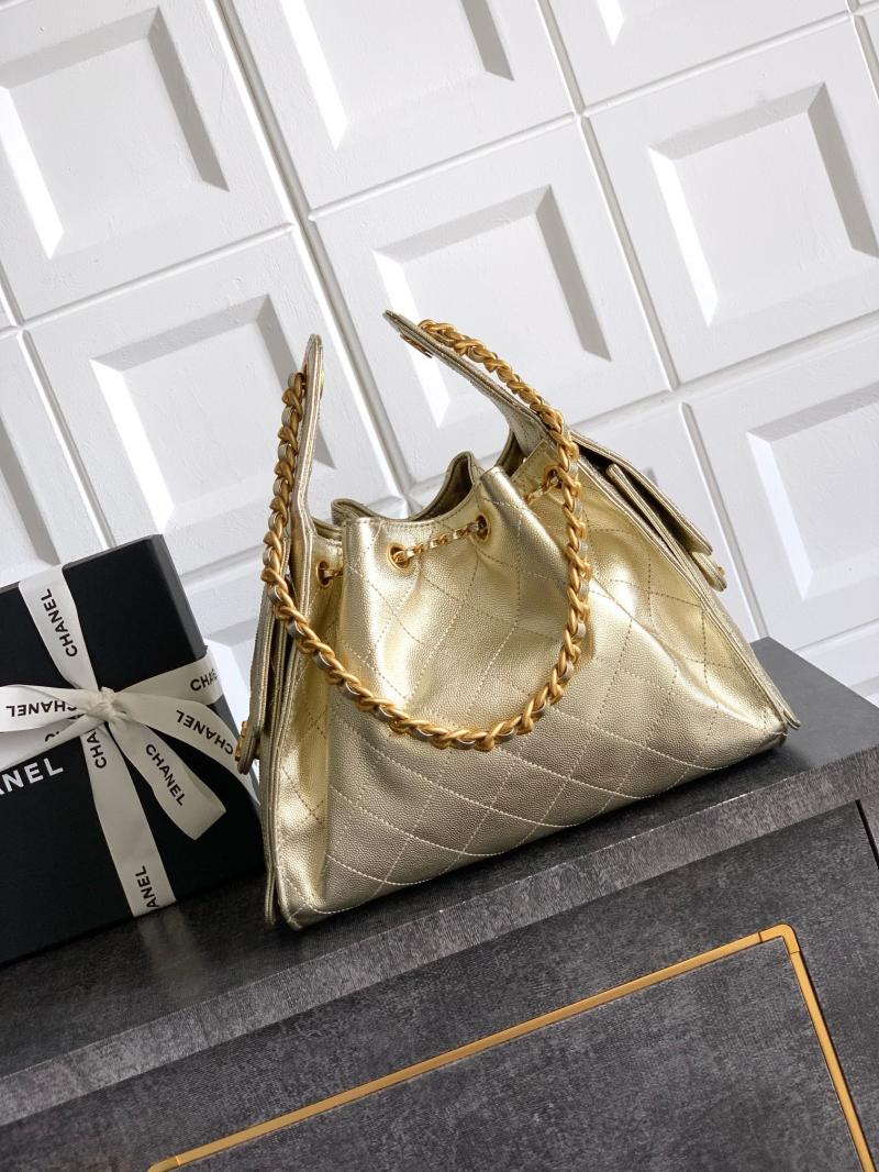 Chanel Grained Calfskin 25 Small Handbag Light Gold AS5293