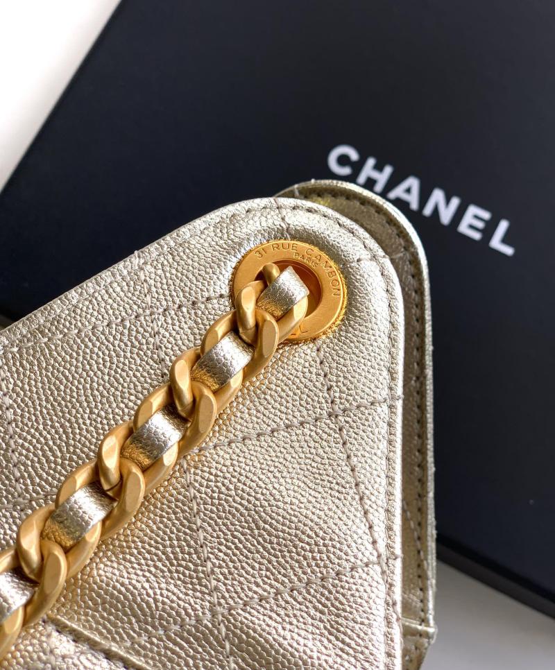 Chanel Grained Calfskin 25 Small Handbag Light Gold AS5293