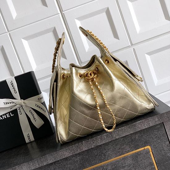 Chanel Grained Calfskin 25 Small Handbag Light Gold AS5293