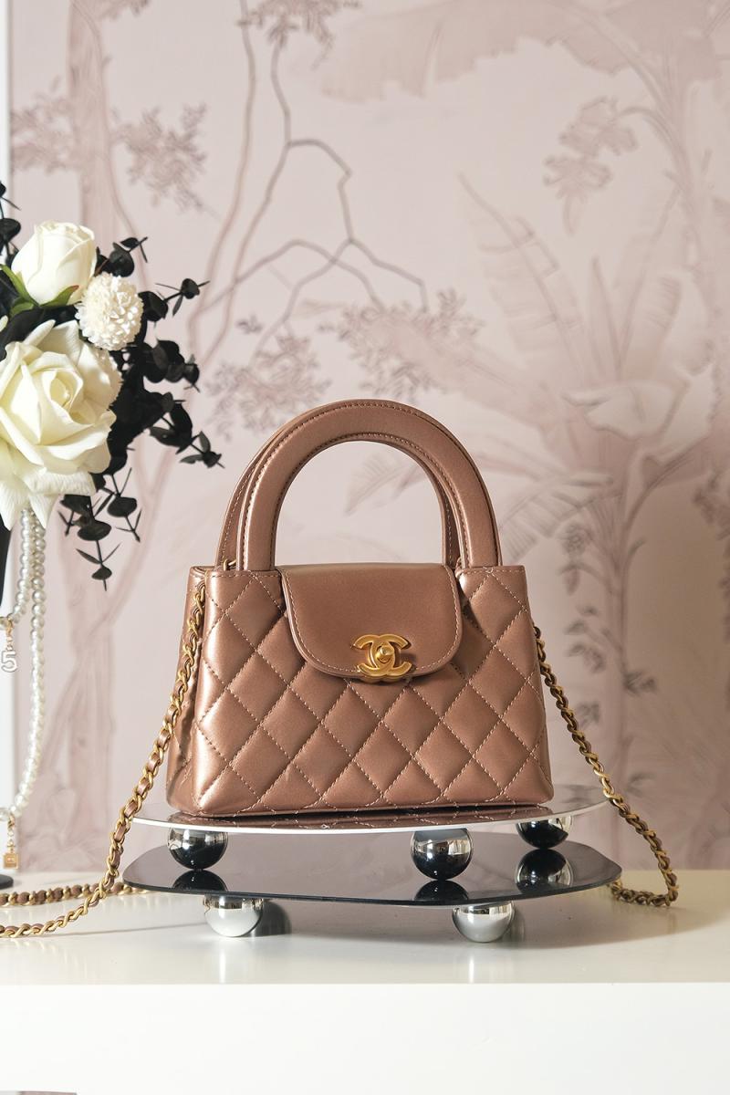 Chanel Lambskin Mini Kelly Shopping Bag Copper AS4416