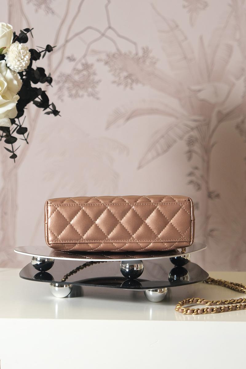 Chanel Lambskin Mini Kelly Shopping Bag Copper AS4416