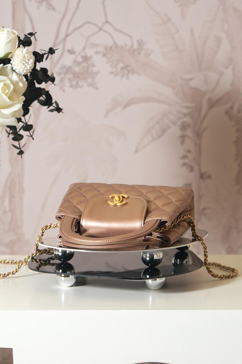Chanel Lambskin Mini Kelly Shopping Bag Copper AS4416