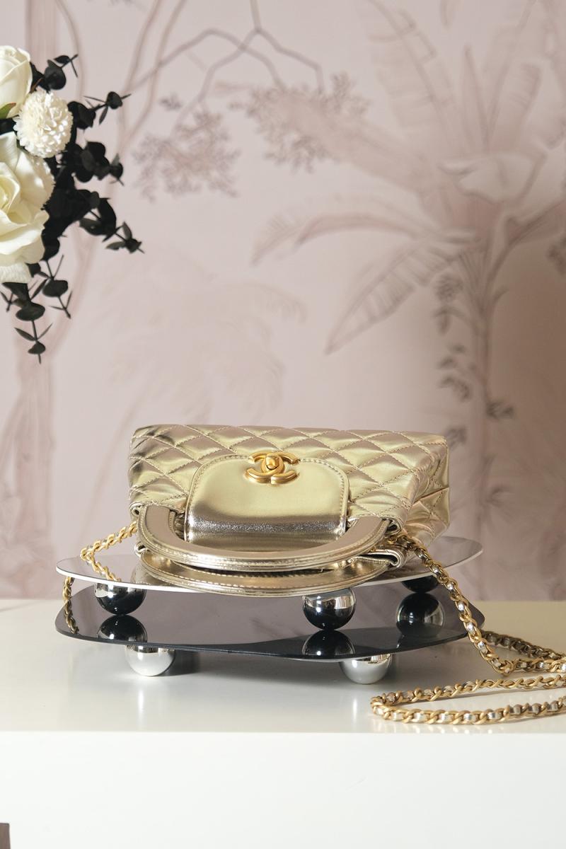 Chanel Lambskin Mini Kelly Shopping Bag Gold AS4416