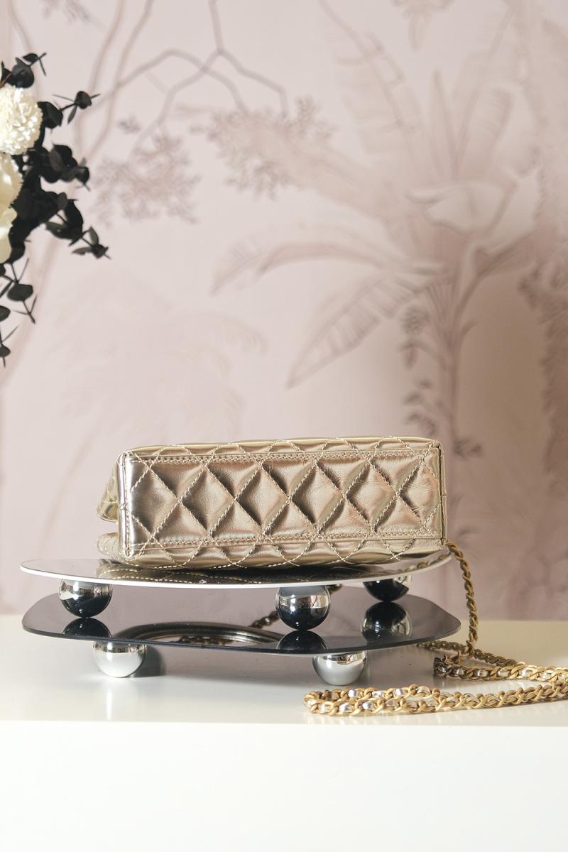 Chanel Lambskin Mini Kelly Shopping Bag Gold AS4416