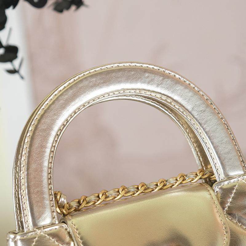 Chanel Lambskin Mini Kelly Shopping Bag Gold AS4416
