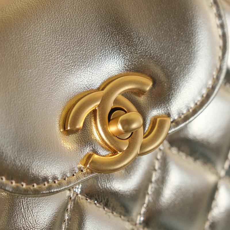 Chanel Lambskin Mini Kelly Shopping Bag Gold AS4416