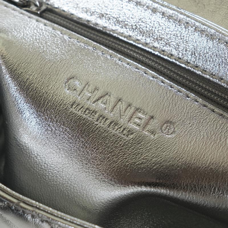 Chanel Lambskin Mini Kelly Shopping Bag Silver AS4416