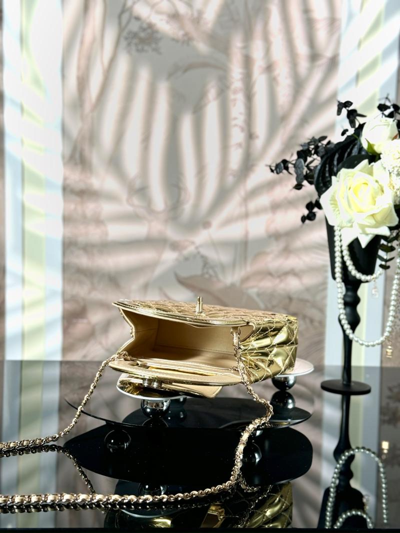 Chanel Patent Mini Kelly Shopping Bag Gold AS4416