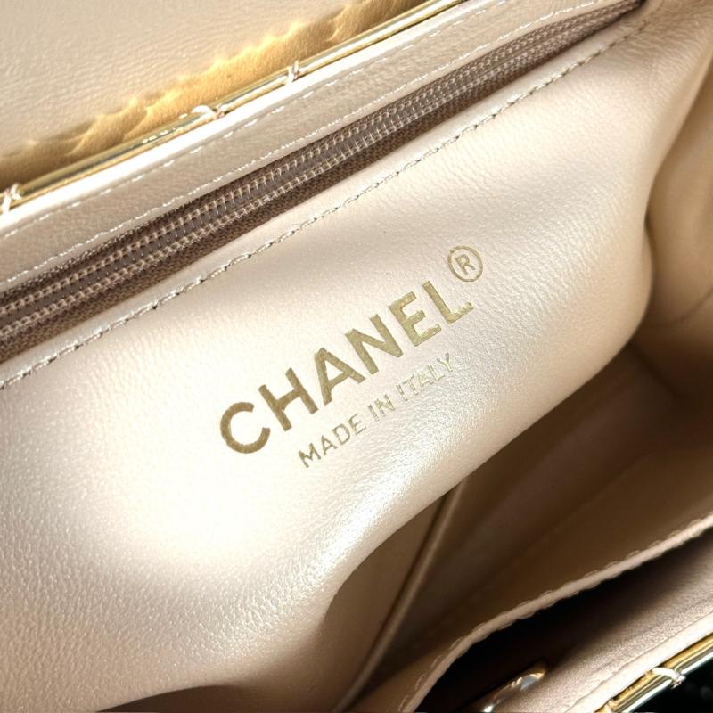 Chanel Patent Mini Kelly Shopping Bag Gold AS4416