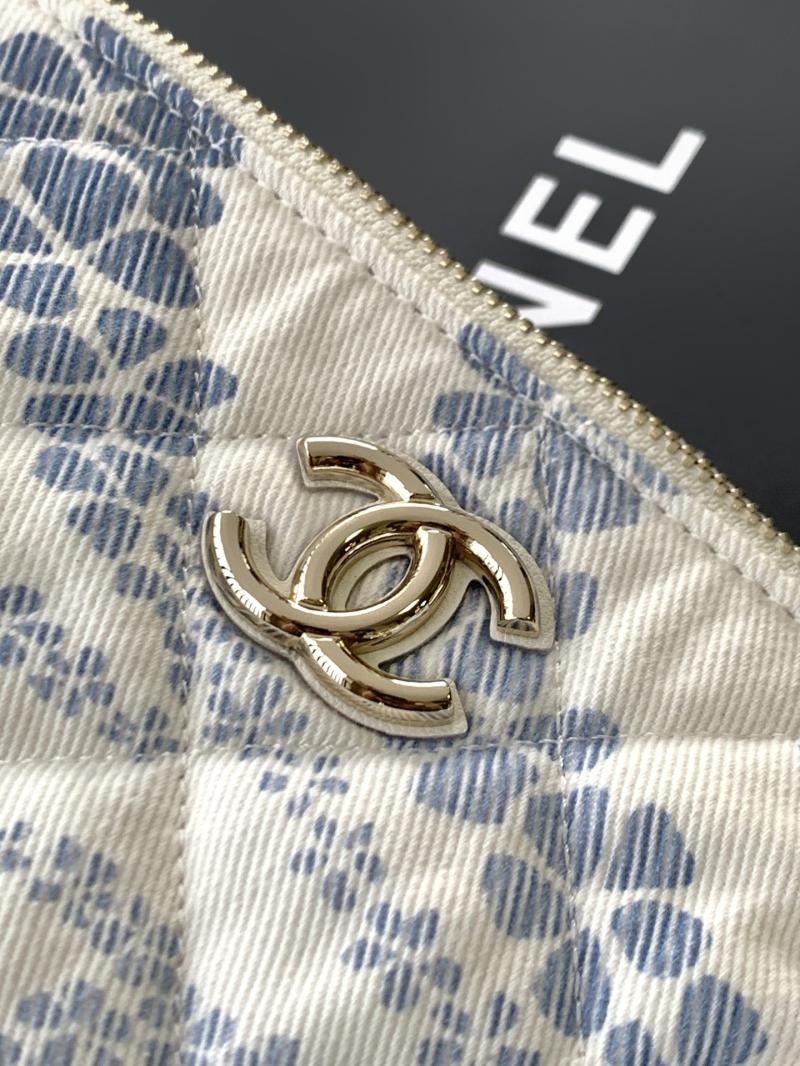 Chanel Printed Denim Hobo Bag Blue AS5431