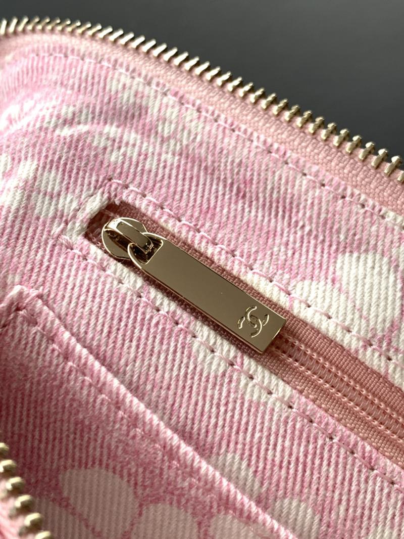 Chanel Printed Denim Hobo Bag Pink AS5431