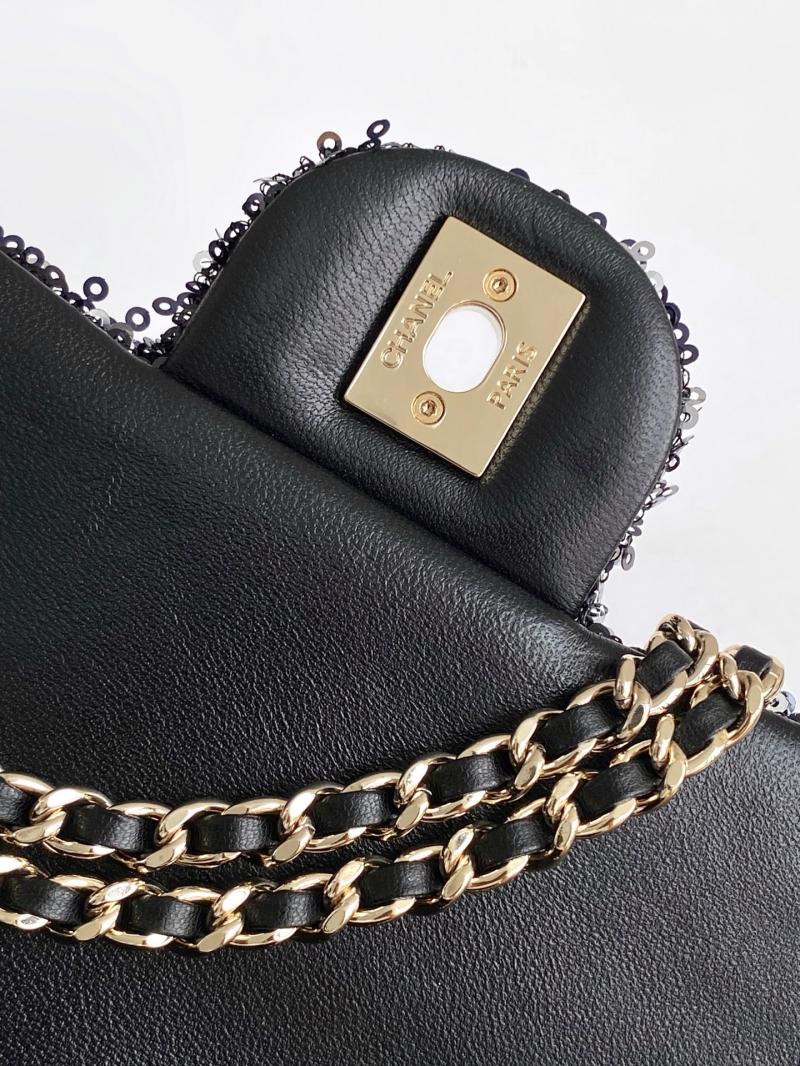 Chanel Sequins Flap Bag Black AS4561
