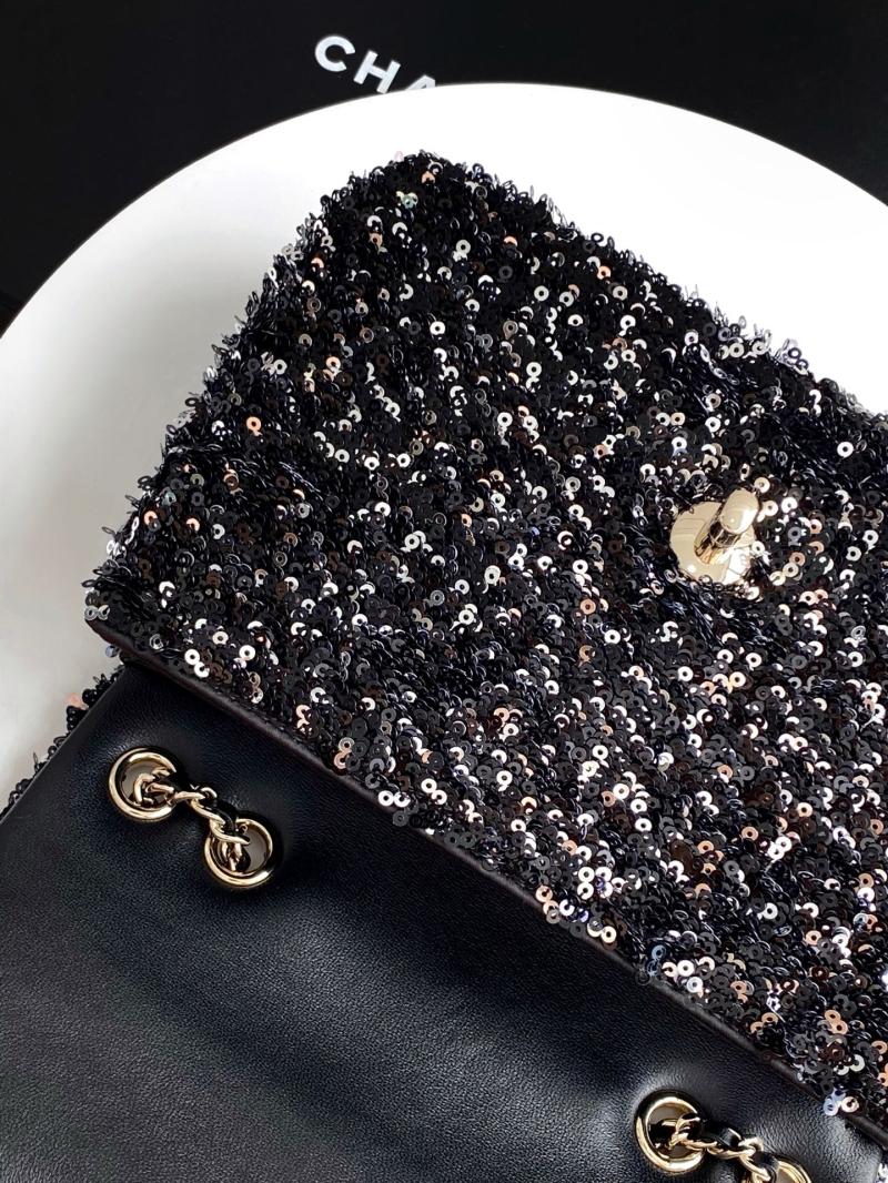 Chanel Sequins Flap Bag Black AS4561