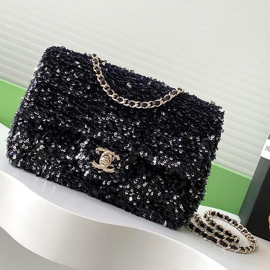 Chanel Sequins Flap Bag Black AS4561