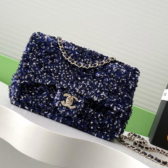 Chanel Sequins Flap Bag Blue AS4561