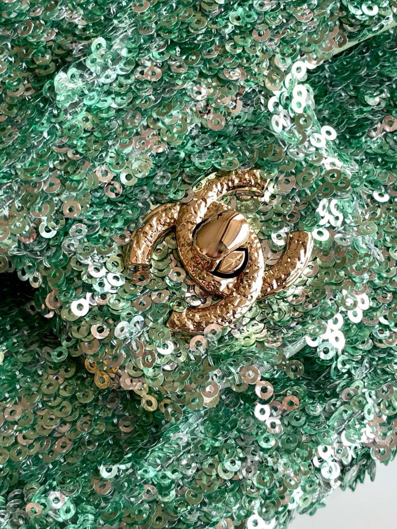 Chanel Sequins Flap Bag Green AS4561