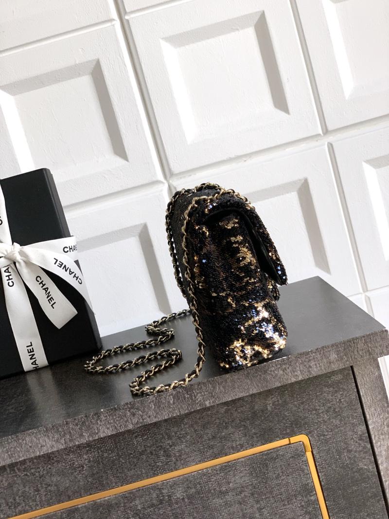 Small Chanel Sequins Flap Bag Pink AS6171