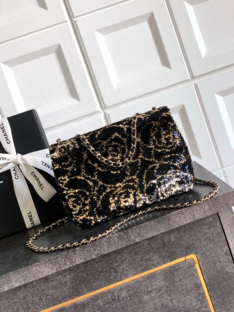 Small Chanel Sequins Flap Bag Pink AS6171