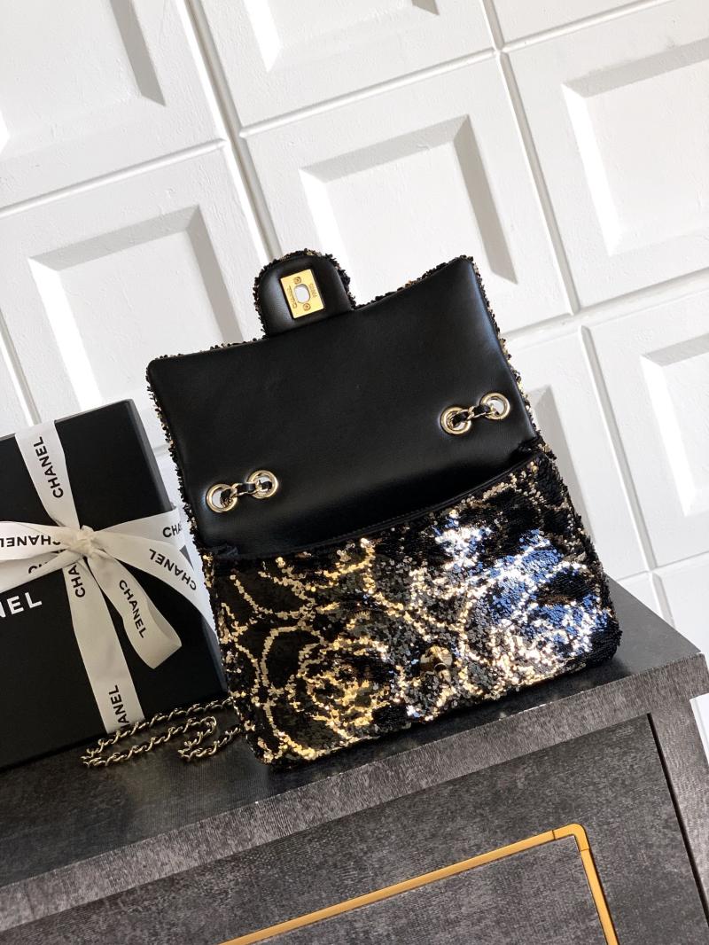 Small Chanel Sequins Flap Bag Pink AS6171