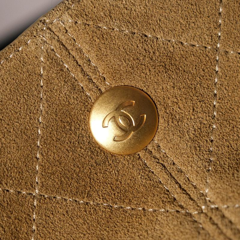 Chanel Suede Shopping Bag Camel AS5635