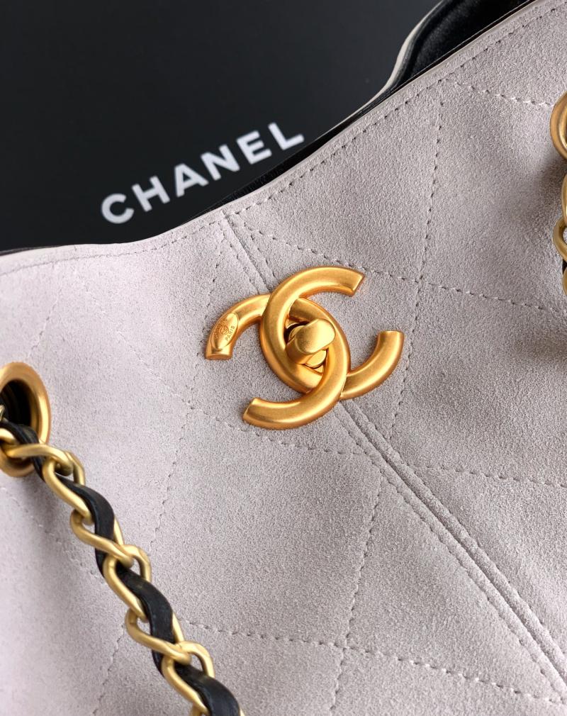 Chanel Suede Shopping Bag Grey AS5635