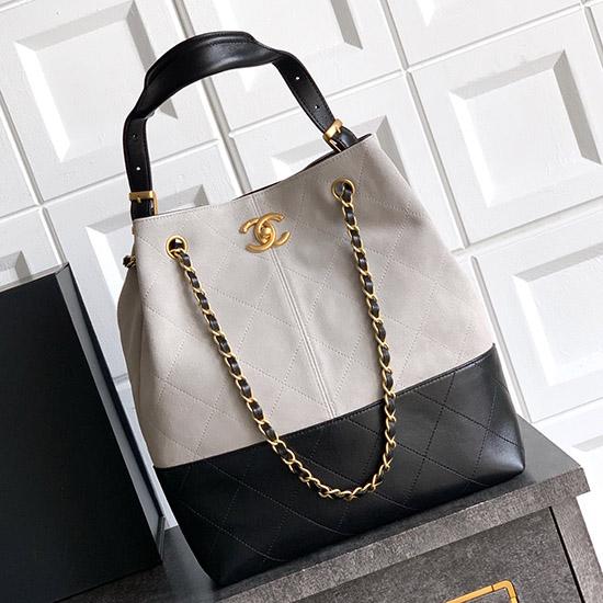 Chanel Suede Shopping Bag Grey AS5635