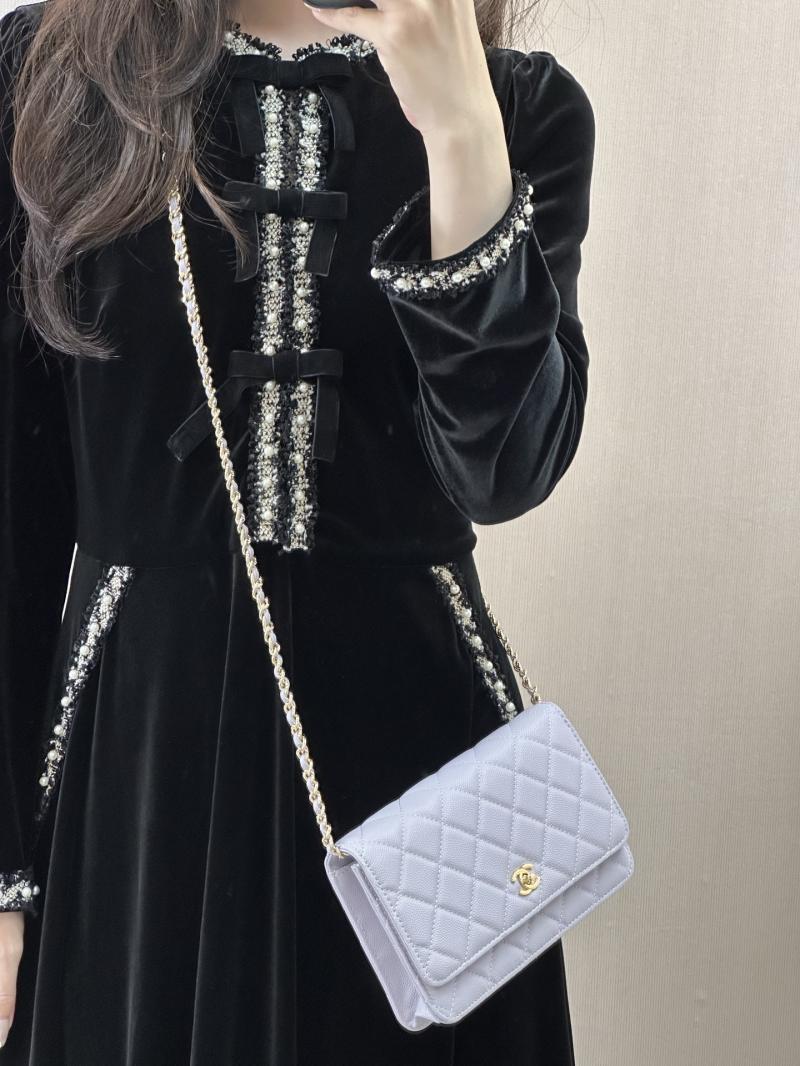 Chanel WOC Chain Wallet Blue AP4241