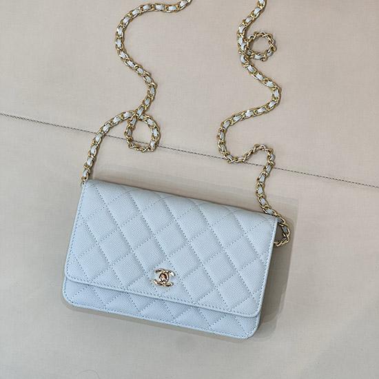 Chanel WOC Chain Wallet Blue AP4241
