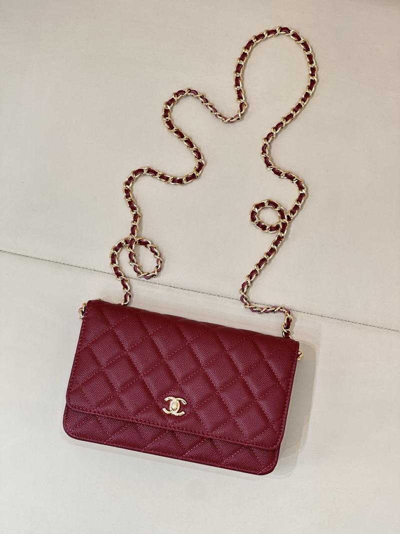 Chanel WOC Chain Wallet Burgundy AP4241