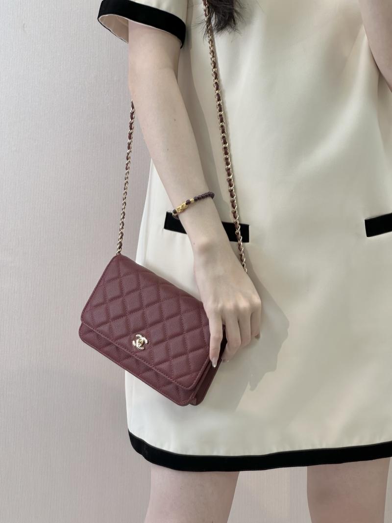 Chanel WOC Chain Wallet Burgundy AP4241