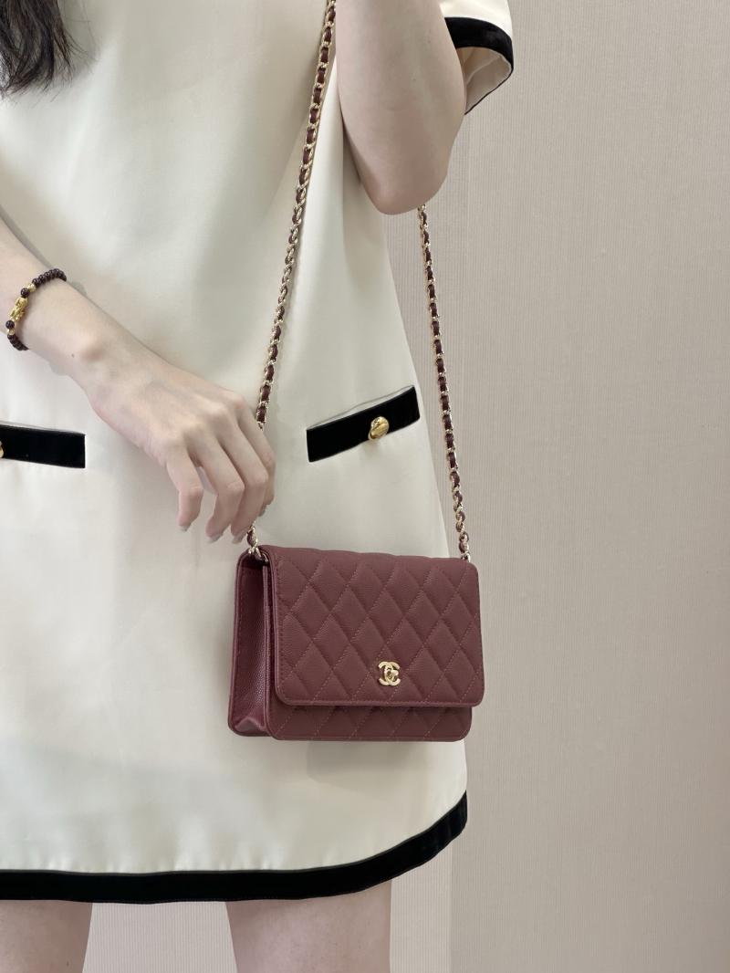 Chanel WOC Chain Wallet Burgundy AP4241