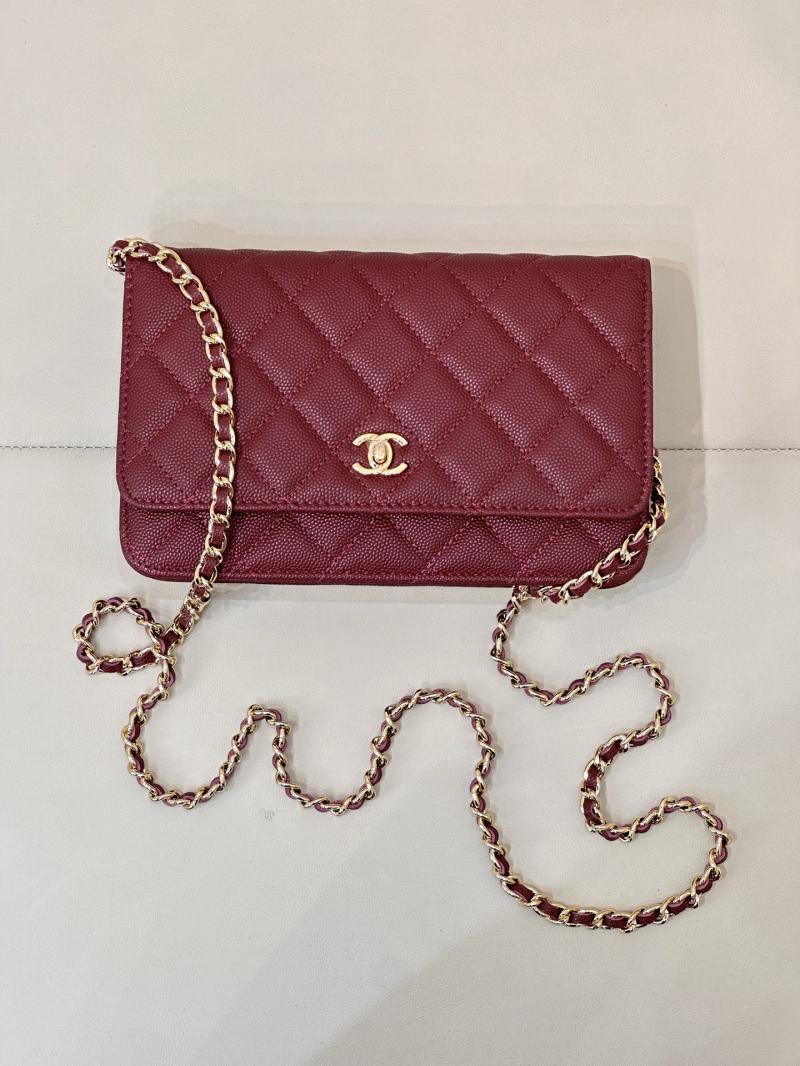 Chanel WOC Chain Wallet Burgundy AP4241