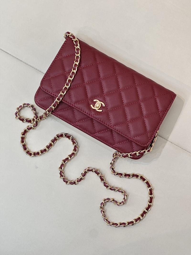 Chanel WOC Chain Wallet Burgundy AP4241