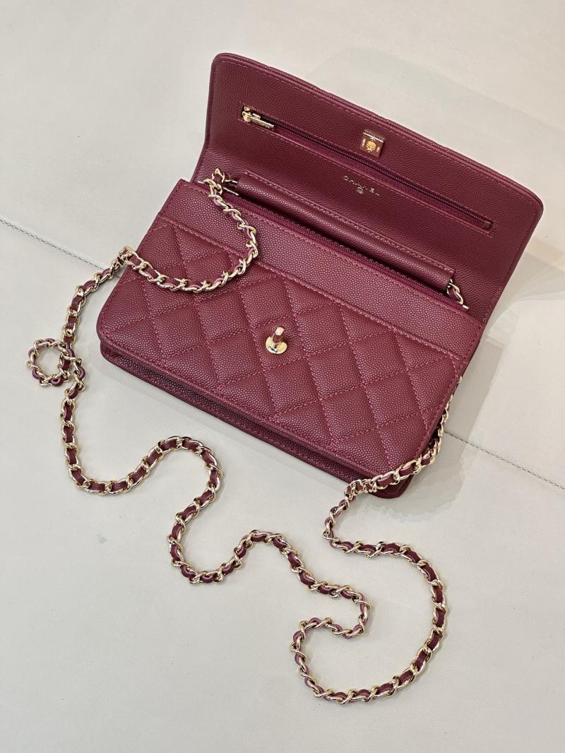 Chanel WOC Chain Wallet Burgundy AP4241