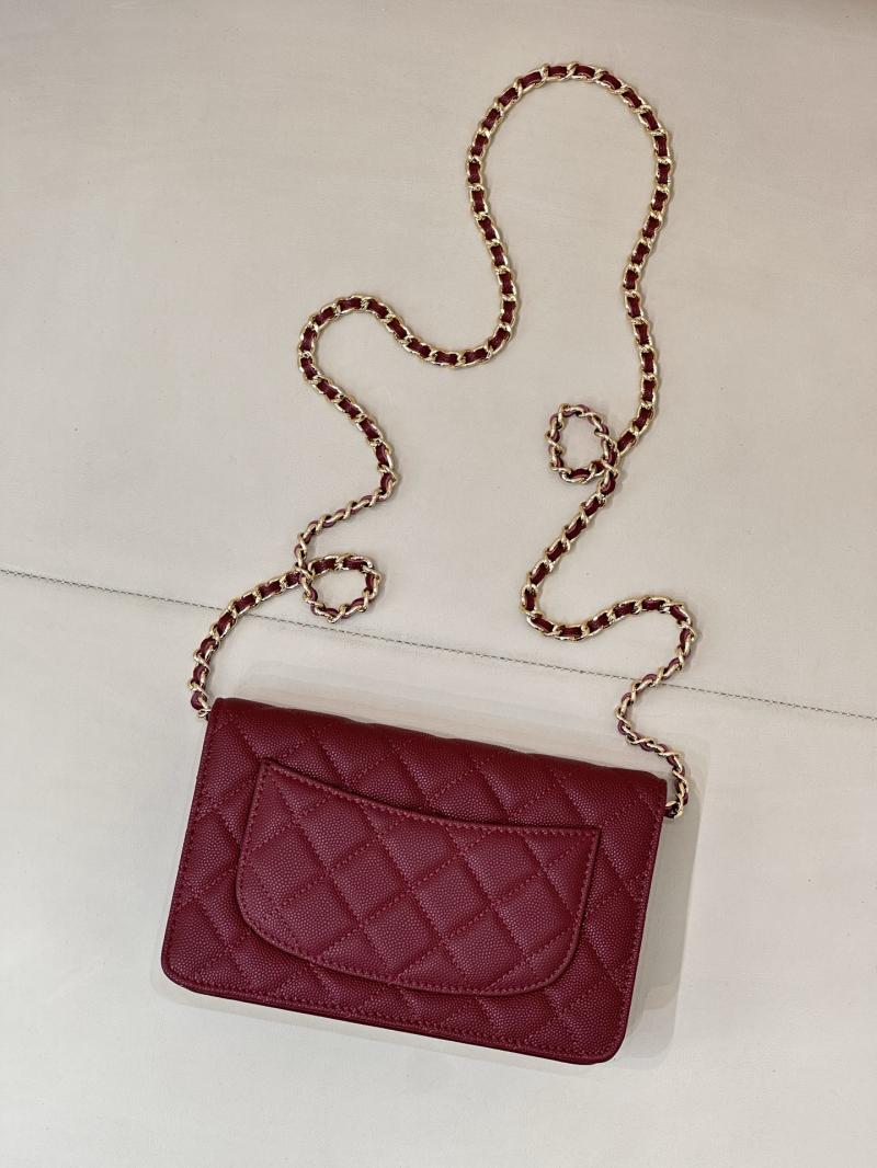 Chanel WOC Chain Wallet Burgundy AP4241