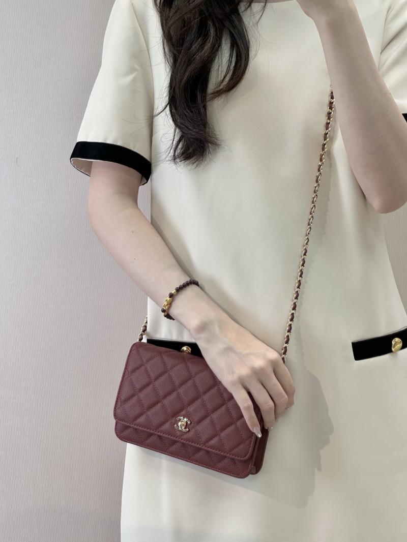 Chanel WOC Chain Wallet Burgundy AP4241