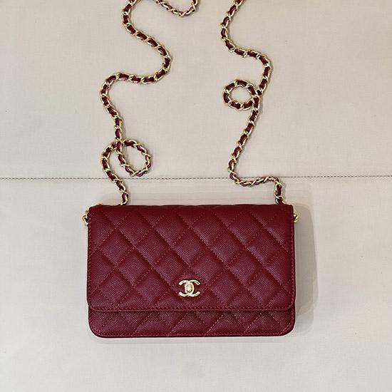 Chanel WOC Chain Wallet Burgundy AP4241